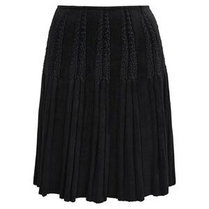 Alaïa Knitted Pleat Mini Skirt in Black Wool
